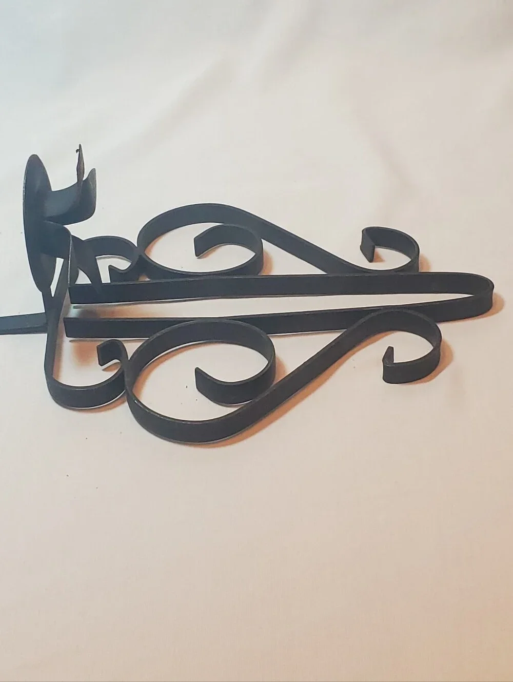 Black Victorian Gothic Vtg Scroll Wall Hanging Sconce Taper Candle Holder